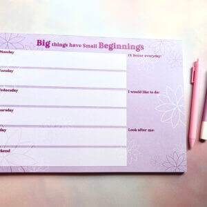 Big things have small beginnings Sakura inspired A4 Weekly Deskpad
