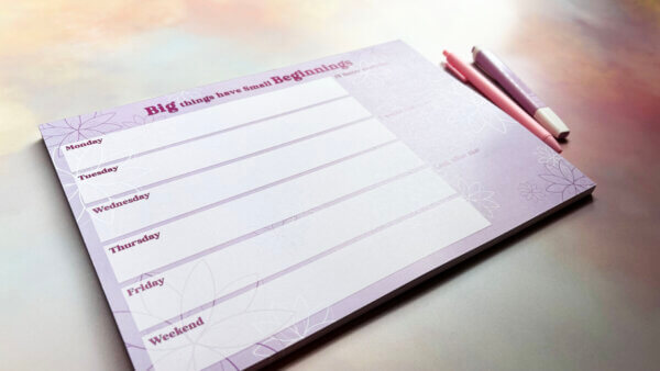 Big things have small beginnings Sakura inspired A4 Weekly Deskpad - Image 3