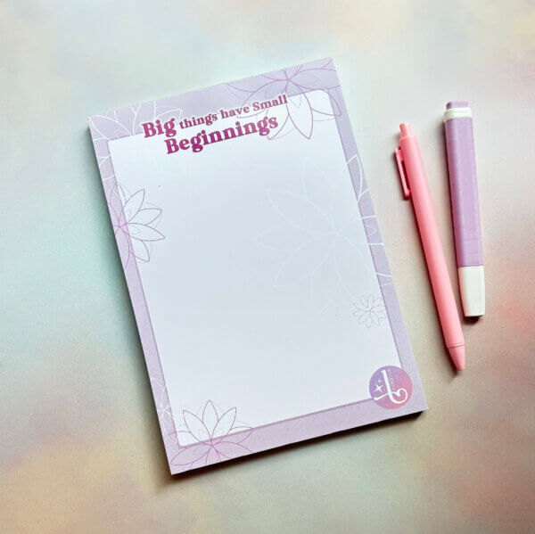 Big things have small beginnings Sakura inspired A5 Notepad - Image 4