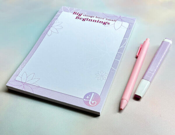 Big things have small beginnings Sakura inspired A5 Notepad - Image 2