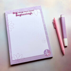 Big things have small beginnings Sakura inspired A5 Notepad