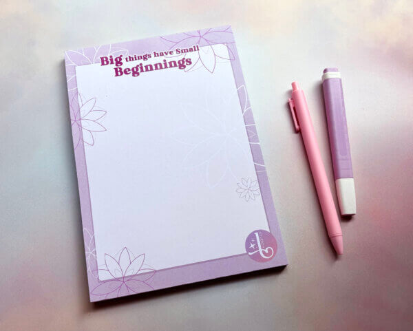 Big things have small beginnings Sakura inspired A5 Notepad