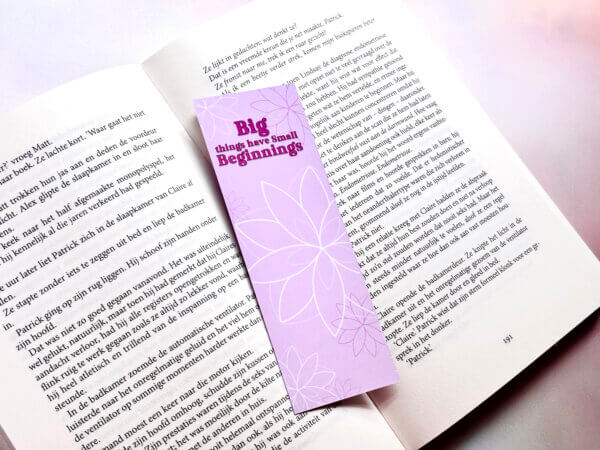 Big things have small beginnings Sakura inspired velvet Bookmark