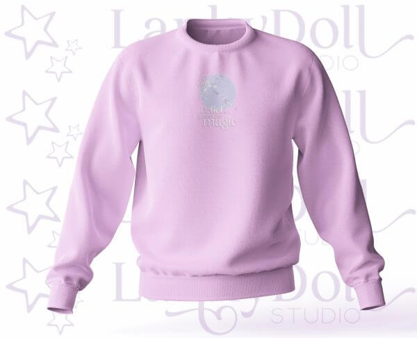 Enchanted Wands & Wishes - 'Belief is a Powerful Magic' Glass Wand illustrated sweater- PINK - Image 2