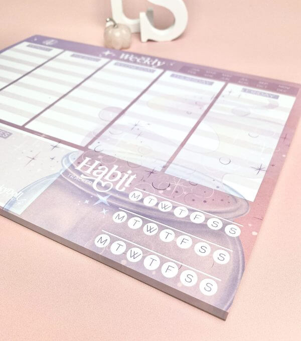 Enchanted Wands & Wishes -Magical illustrated A4 Weekly desk planner - Image 2
