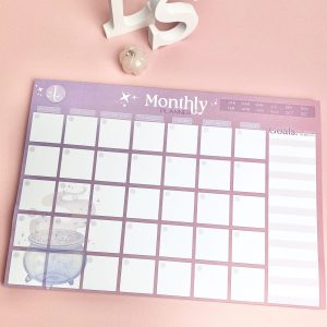 Enchanted Wands & Wishes -Magical illustrated A4 Monthly desk planner