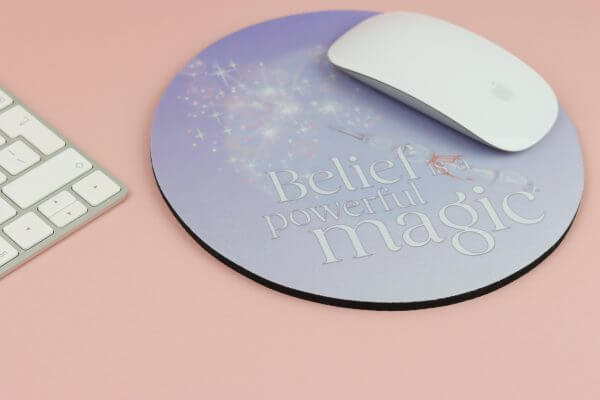 Enchanted Wands & Wishes - "Belief is a Powerful Magic" Glass Wand illustrated mousemat