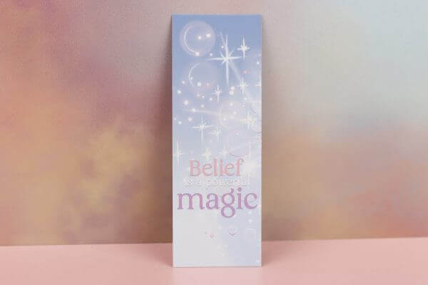 Enchanted Wands & Wishes- Velvety 'Belief is a Powerful Magic' Glass Wand illustrated Bookmark - Image 3