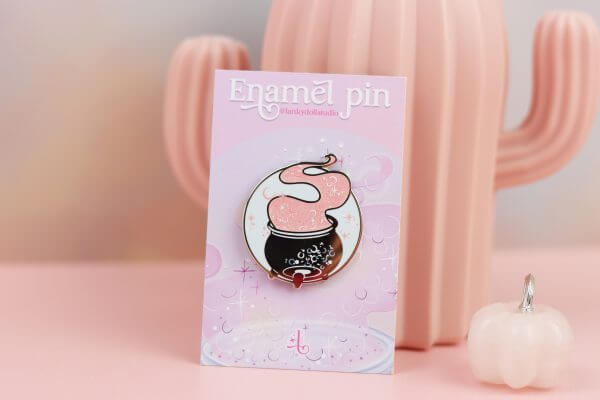 Enchanted Wands & Wishes -Magical glitter, Glass Cauldron enamel pin