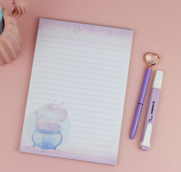 Enchanted Wands & Wishes Magical- Cauldron A5 Lined Notepad
