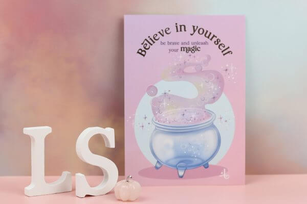 Believe in yourself' Silver foiled velvety art print