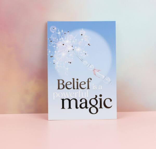 Belief is a powerful magic' Silver foiled velvety art print