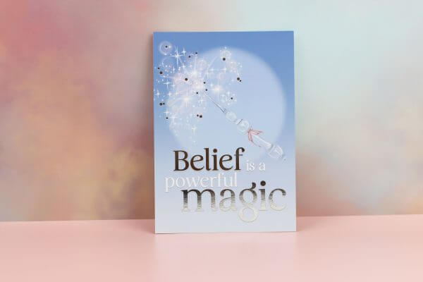 Belief is a powerful magic' Silver foiled velvety art print - Image 2