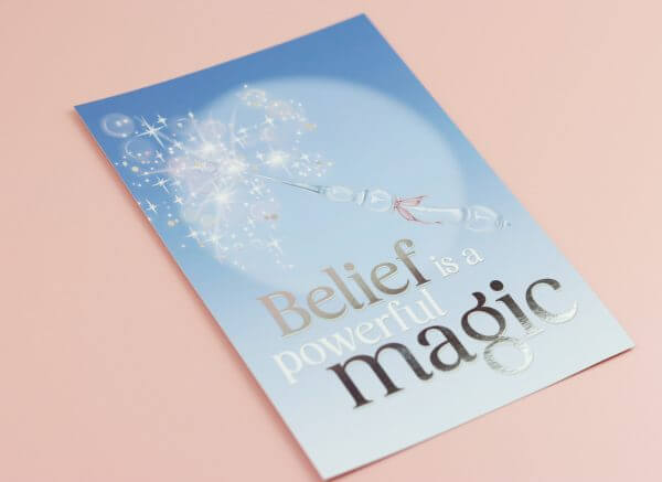 Belief is a powerful magic' Silver foiled velvety art print - Image 4