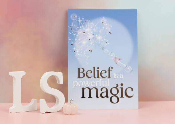Belief is a powerful magic' Silver foiled velvety art print - Image 6