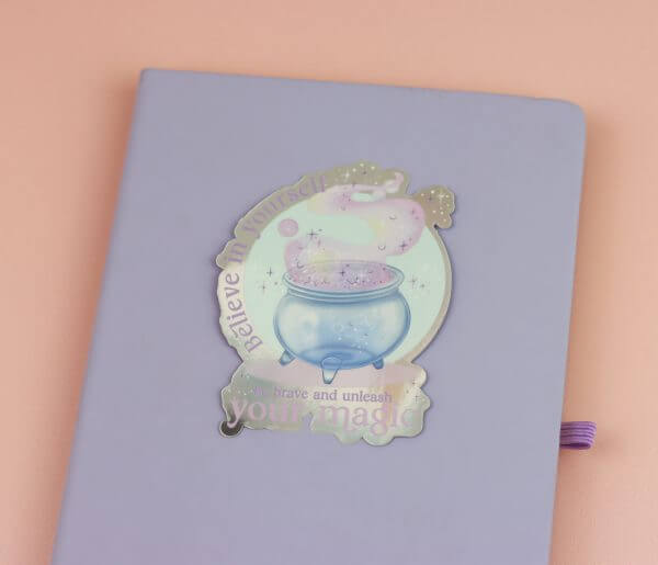 Enchanted Wands & Wishes - 'Believe in yourself' Mirror effect Vinyl Sticker - Image 3