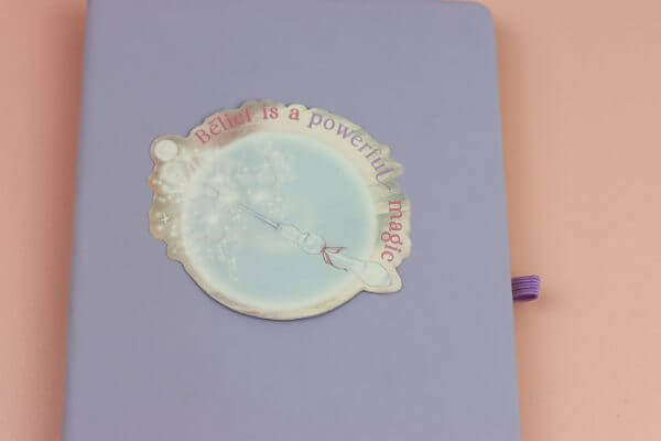 Enchanted Wands & Wishes - 'Belief is a Powerful Magic' Mirror effect Vinyl Sticker - Image 3